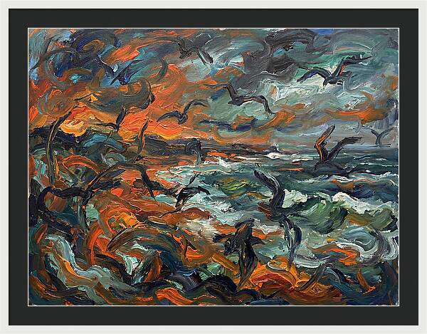 Seabirds Over Turbulent Waves