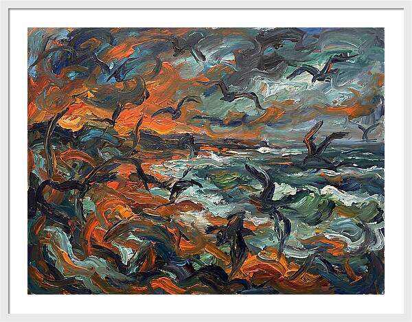 Seabirds Over Turbulent Waves