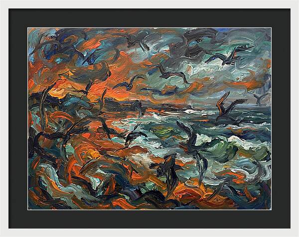 Seabirds Over Turbulent Waves