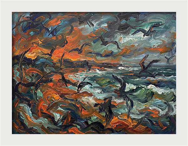 Seabirds Over Turbulent Waves