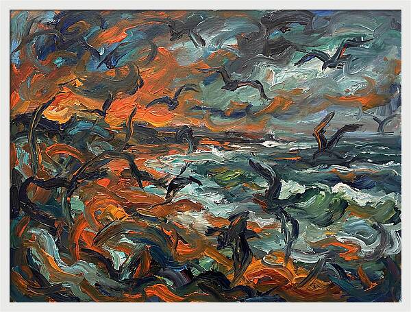 Seabirds Over Turbulent Waves