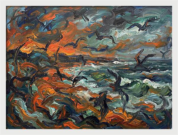 Seabirds Over Turbulent Waves