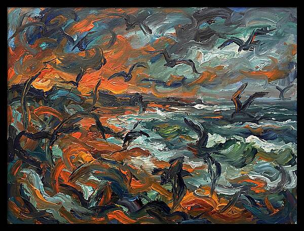 Seabirds Over Turbulent Waves