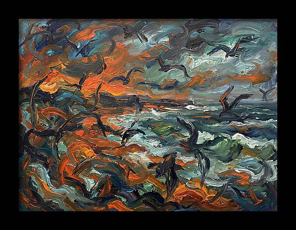 Seabirds Over Turbulent Waves