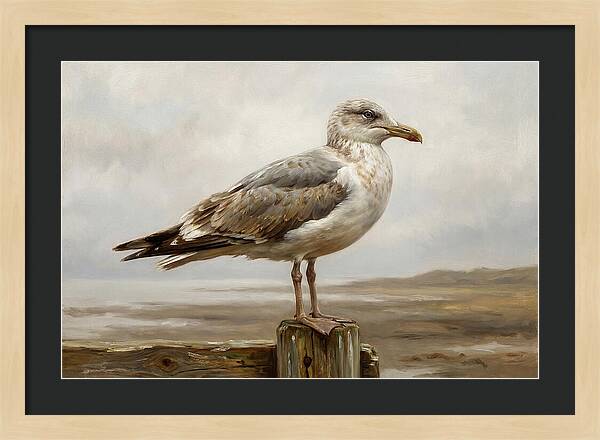 Seagull Perched On A Post