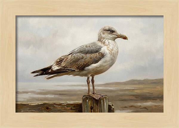 Seagull Perched On A Post