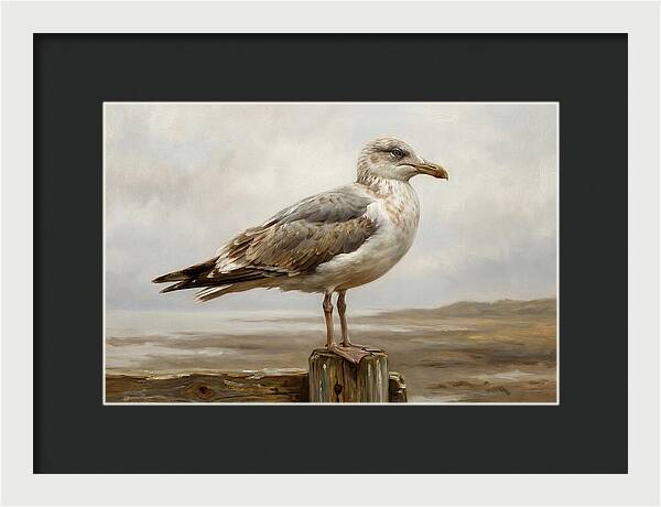 Seagull Perched On A Post