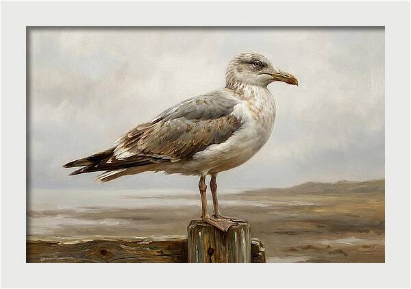 Seagull Perched On A Post