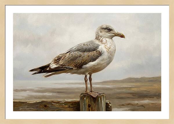 Seagull Perched On A Post