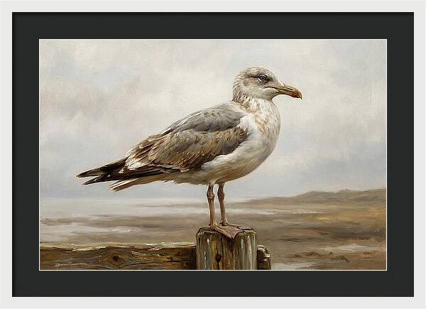 Seagull Perched On A Post