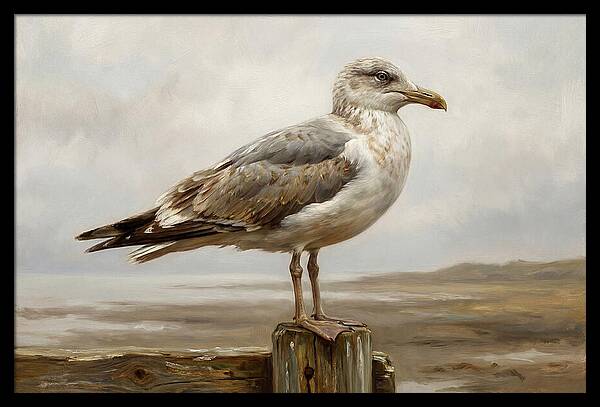 Seagull Perched On A Post