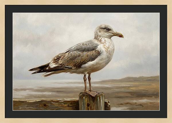 Seagull Perched On A Post