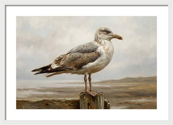 Seagull Perched On A Post