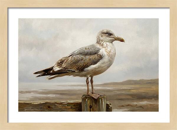 Seagull Perched On A Post