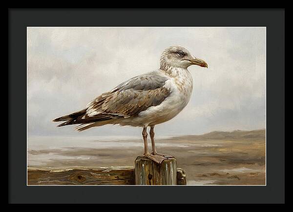Seagull Perched On A Post