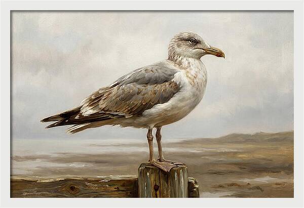 Seagull Perched On A Post