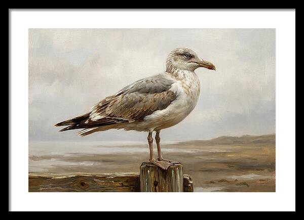 Seagull Perched On A Post