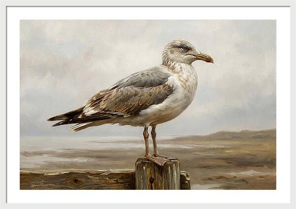 Seagull Perched On A Post