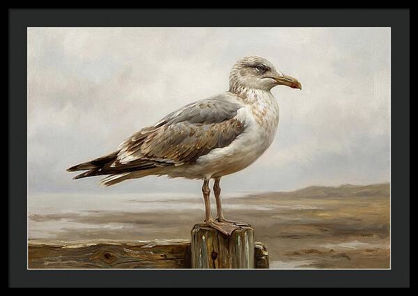 Seagull Perched On A Post