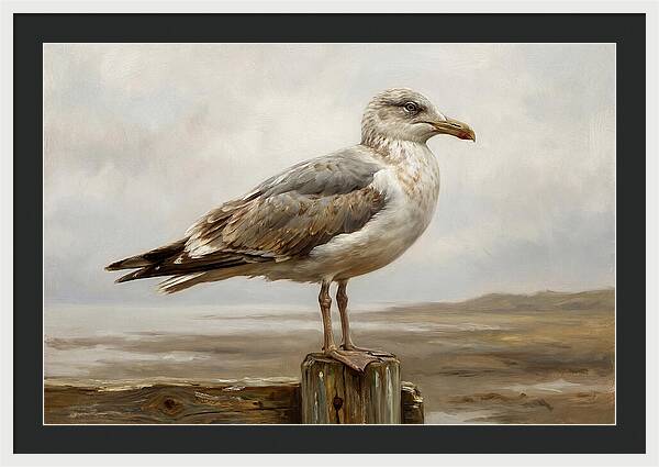 Seagull Perched On A Post