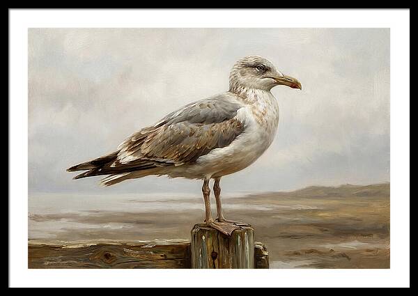 Seagull Perched On A Post