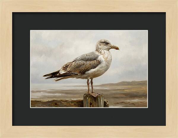 Seagull Perched On A Post