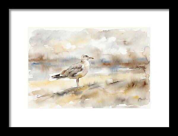 Seagull Soaring Over Waves