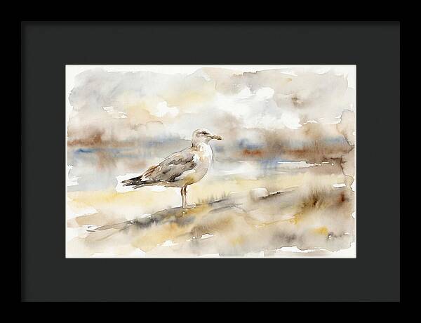 Seagull Soaring Over Waves