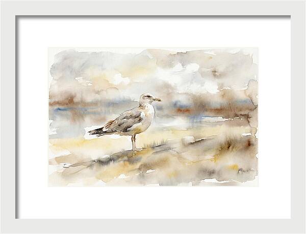 Seagull Soaring Over Waves