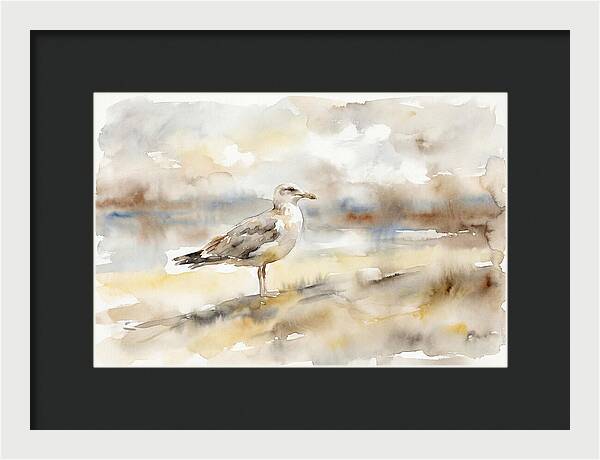 Seagull Soaring Over Waves
