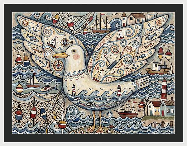 Seagull With Nautical Elements