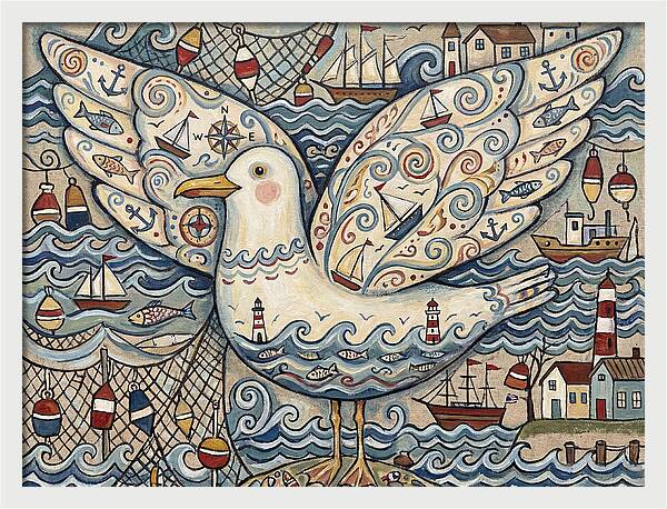 Seagull With Nautical Elements