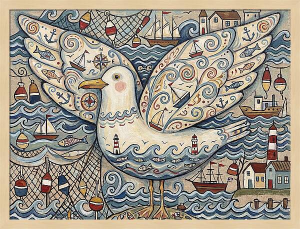Seagull With Nautical Elements