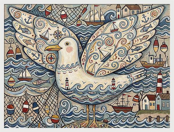 Seagull With Nautical Elements