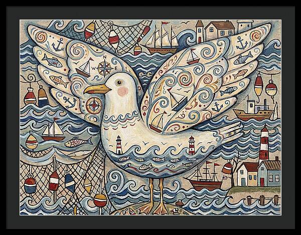 Seagull With Nautical Elements