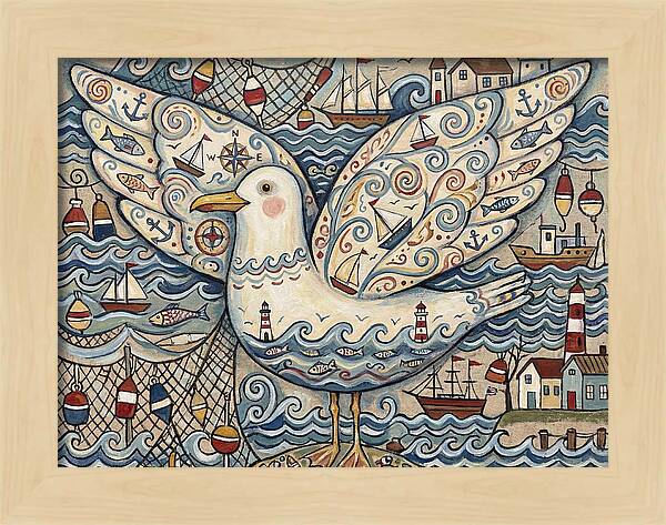 Seagull With Nautical Elements