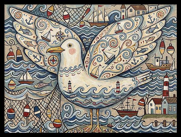 Seagull With Nautical Elements