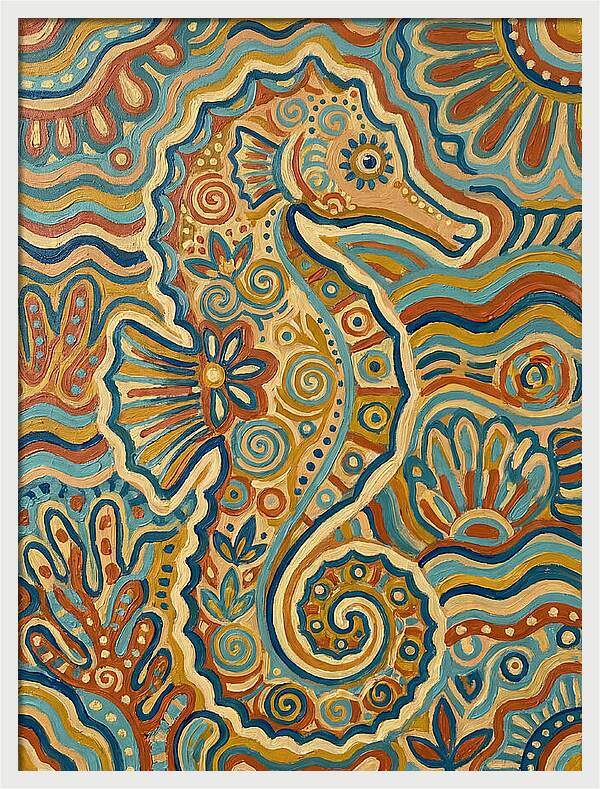 Seahorse Folk Art
