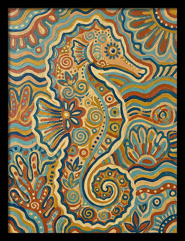 Seahorse Folk Art
