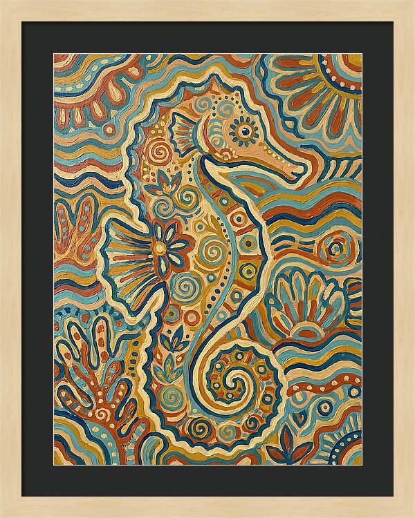 Seahorse Folk Art