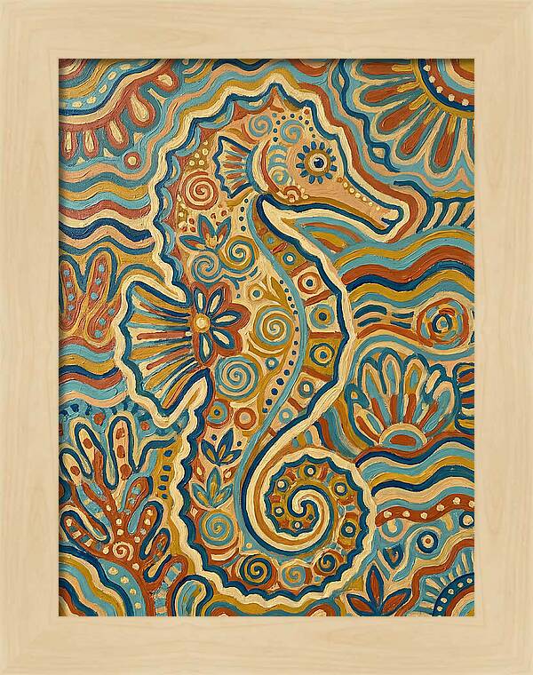 Seahorse Folk Art