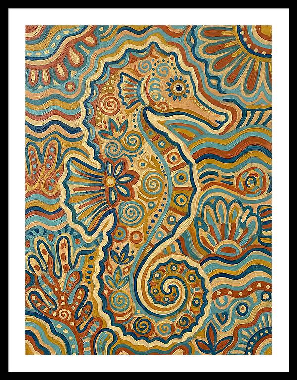 Seahorse Folk Art