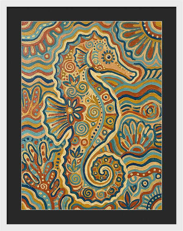 Seahorse Folk Art