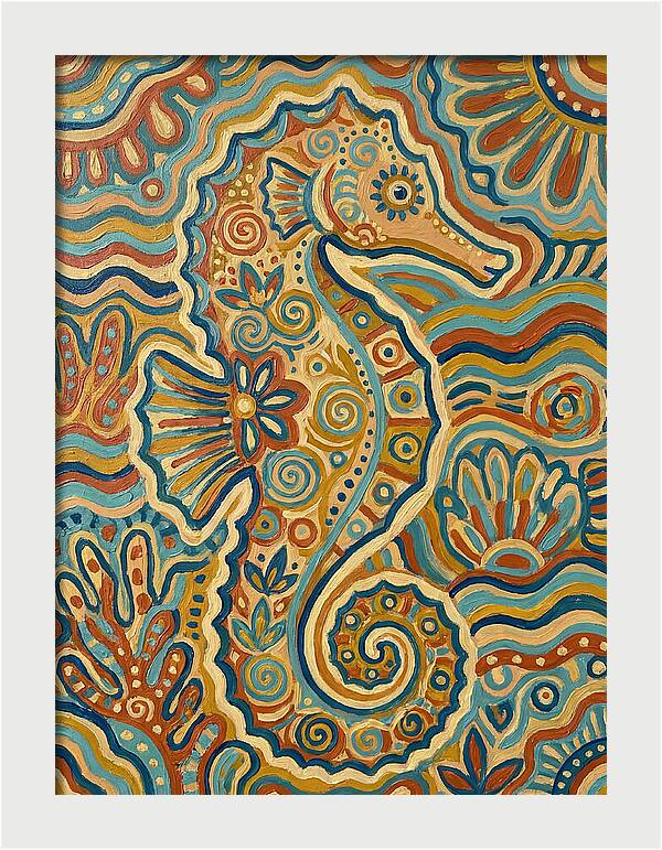 Seahorse Folk Art