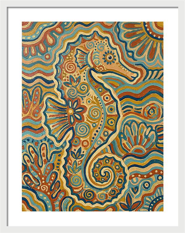 Seahorse Folk Art