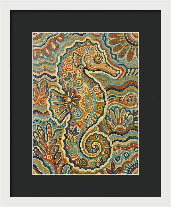 Seahorse Folk Art