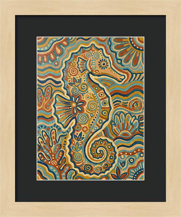 Seahorse Folk Art