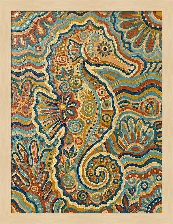 Seahorse Folk Art