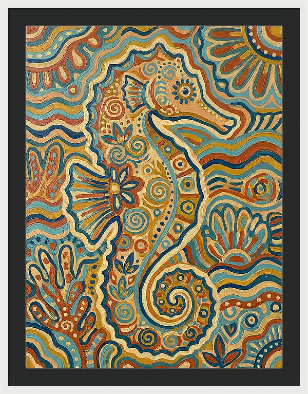 Seahorse Folk Art