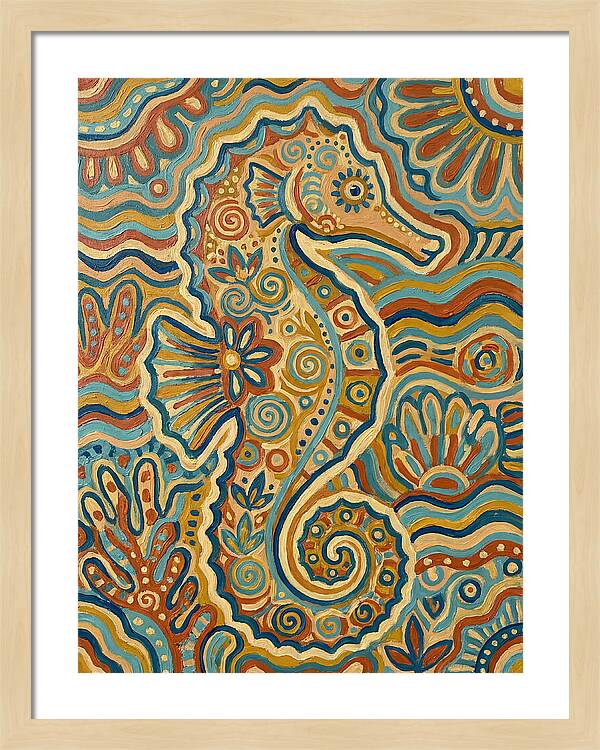 Seahorse Folk Art